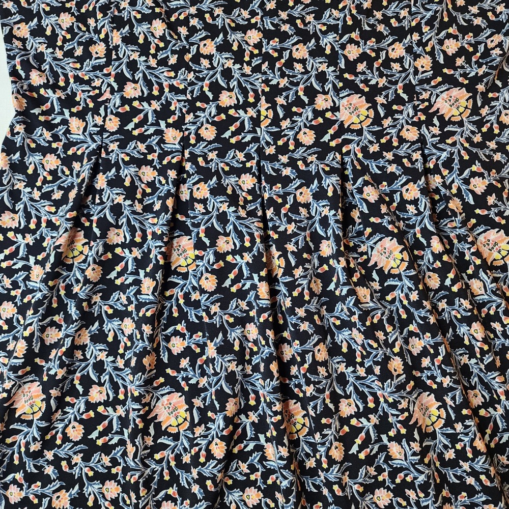 Max Studio Navy Floral Midi Dress with Pink and Light Blue Accents - Picture 7 of 10